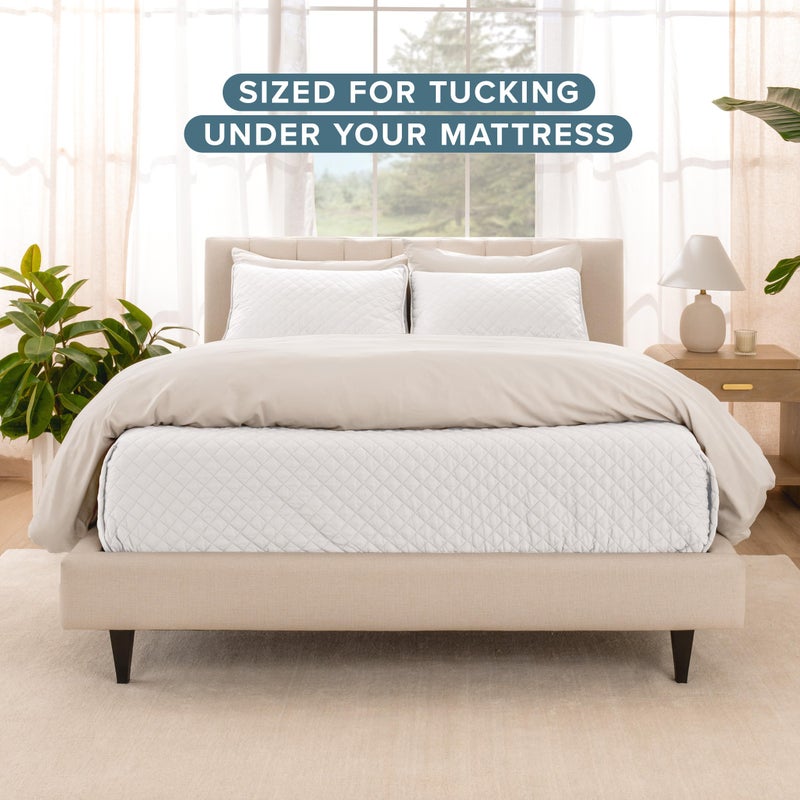 Bare Home Coverlet Set - Full/Queen - Lightweight Bed Decor - Comforter Alternative - All-Season Quilted Bedspread (Full/Queen, White) - Image 4